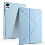 Huawei MatePad 12x ile Uyumlu Kılıf Tri Folding Silikon Kalem Bölmeli Katlanabilir Standlı PU Deri Yumuşak Kapak, Tablet Kılıfı [Akıllı Kapak, Uyku Modlu], 12" inç - Mavi