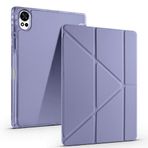 Huawei MatePad 12x ile Uyumlu Kılıf Tri Folding Silikon Kalem Bölmeli Katlanabilir Standlı PU Deri Yumuşak Kapak, Tablet Kılıfı [Akıllı Kapak, Uyku Modlu], 12" inç - Mor