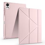 Huawei MatePad 12x ile Uyumlu Kılıf Tri Folding Silikon Kalem Bölmeli Katlanabilir Standlı PU Deri Yumuşak Kapak, Tablet Kılıfı [Akıllı Kapak, Uyku Modlu], 12" inç - Rose Gold
