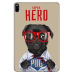 Huawei MatePad Pro 10.8" ile Uyumlu Desenli Silikon Kılıf, Superhero Pug, Arka Kapak avonm-v-cvr459330