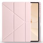 Huawei MatePad Pro 12.2 2025 ile Uyumlu Üçgen Kalem Bölümlü Standlı Uyku Modlu Akıllı Kılıfı (Pembe)
