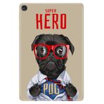 Huawei MatePad T10S ile Uyumlu 10.1" Tablet Kılıfı, Desenli Silikon, Superhero Pug avonm-v-cvr459927
