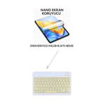 Huawei Matepad T10s Uyumlu Ekran Koruyucu Klavye Mouse Set Sarı
