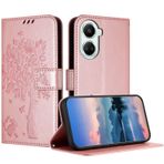 Huawei Nova 10 SE için JayModCase Kılıf, Kart Yuvalı Deri Çevirmeli Kılıf Koruyucu Kılıf, Stand Fonksiyonu, Manyetik Kapatma, Huawei Nova 10 SE ile Uyumlu Cep Telefonu Kılıfı - Pembe Altın