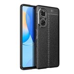 Huawei Nova 9 SE ile uyumlu Kılıf Deri Tarzı Niss Silikon Case Kapak Siyah
