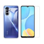 Huawei Nova Y70 Kılıf Şeffaf Kamera Korumalı Silikon Kapak + Cam