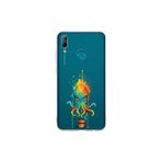 Huawei P Smart 2019 ile uyumlu Splash ahtapot tasarımlı şeffaf silikon kılıf