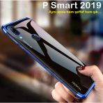 Huawei P Smart 2019 Koseleri Renkli Seffaf Kamera Korumali Kilif