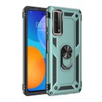 Huawei P Smart 2021 Sofya Yüzüklü Silikon Kapak Yeşil Kılıf