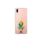 Huawei P20 ile uyumlu Splash ahtapot tasarımlı şeffaf silikon kılıf