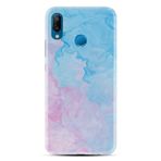Huawei P20 Lite ile Uyumlu Kılıf Desenli Silikon Güzel ile Uyumlu Kılıf Pink Blue Abstract 1385