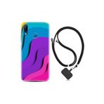 Huawei P20 Lite ile Uyumlu Kılıf Silikon Desen Boyun Askılı Renk Cümbüşü 1631