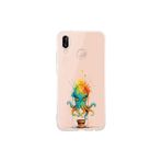 Huawei P20 Lite ile uyumlu Splash ahtapot tasarımlı şeffaf silikon kılıf