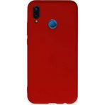 Huawei P20 Lite Kılıf Nano Içi Kadife Silikon - KIRMIZI-(5796)