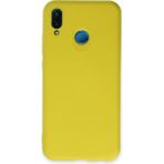 Huawei P20 Lite Kılıf Nano Içi Kadife Silikon - SARI-(5796)