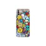Huawei P30 Lite ile Uyumlu Grafiti Doodle Tasarımlı Şeffaf Silikon Kılıf
