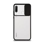 Huawei P30 Lite ile Uyumlu Kapak Lensi Açılır Kapanır Kamera Korumalı Silikon Kılıf - Siyah