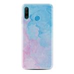 Huawei P30 Lite ile Uyumlu Kılıf Desenli Silikon Güzel ile Uyumlu Kılıf Pink Blue Abstract 1385
