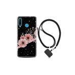 Huawei P30 Lite ile Uyumlu Kılıf Desenli Silikon + Şarj Kulaklık Koruyucusu Siyah Şerit Mermer 1298