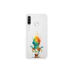 Huawei P30 Lite ile uyumlu Splash ahtapot tasarımlı şeffaf silikon kılıf