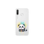 Huawei P30 Lite ile Uyumlu Splash Panda Tasarımlı Şeffaf Silikon Kılıf