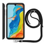 Huawei P30 Lite Ip Askılı Silikon Kılıf Siyah