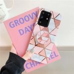 Huawei P40 Kaplama Renkli Geometrik Desen Mozaik Mermer Cep Telefonu Kılıfı