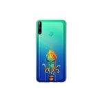 Huawei P40 Lite E ile uyumlu Splash ahtapot tasarımlı şeffaf silikon kılıf