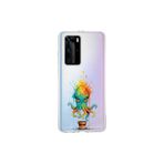 Huawei P40 Pro ile uyumlu Splash ahtapot tasarımlı şeffaf silikon kılıf