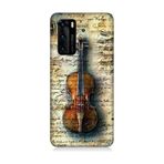 Huawei P40 Uyumlu Eski Keman Desenli Silikon Kılıf