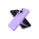 Huawei P60 Pro Uyumlu Silikon Kılıf - Kamera Korumalı Esnek Pastel Renk Kapak - Lila