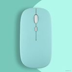 Huawei Tablet İle Uyumlu Şarj Edilebilir Sessiz Mouse Bluetooth + 2.4Hz Wifi Kablosuz Mouse Fare Turkuaz
