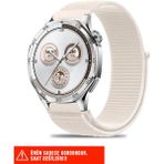 Huawei Watch Buds / Watch 5 / Watch 4 / 4 Pro / Watch 3 / 3 Pro Uyumlu Hasır Örgü Cırtlı Kordon 22MM - Starlight