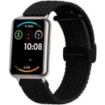 Huawei Watch Fit 2 Likralı Kumaş Loop Kordon - Siyah Alüminyum