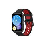 Huawei Watch Fit 2 Spor Delikli Kordon (saat Değildir) - Siyah-kırmızı
