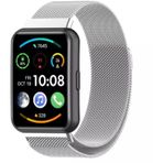 Huawei Watch Fit 2 Uyumlu Hasir Metal Orgu Islemeli Miknatisli Kordon Kayis