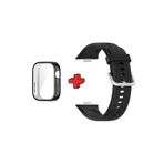 Huawei Watch Fit 3 ile Uyumlu Kasa Ekran Koruyucu ve Jel Silikon Kordon 2in1
