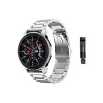 Huawei Watch GT 3 SE ile Uyumlu 22 mm Klasik Çelik Kordon Paslanmaz Kayış Gümüş