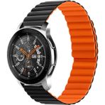 Huawei Watch Gt 46MM / Gt2 46MM / Gt2 Pro Saat Kordonu Mıknatıslı Parçalı Kayış Strap - Siyah - Turuncu