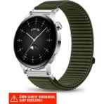 Huawei Watch Gt / Gt2 / Gt3 Elegant 42MM Uyumlu Hasır Örgü Spor Cırtlı Naylon Kordon 20MM - Haki