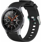 Huawei Watch GT GT2 GT3 GT4 GT5 42mm/Honor Magic 2 Kordon Çizgili Silikon Kordon - Siyah - Huw 20mm