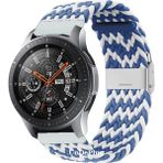 Huawei Watch GT GT2 GT3 GT4 GT5 42mm/Honor Magic 2 Kordon Metal Klipsli Flexi Örgü - Açık Mavi - Beyaz - Huw 20mm