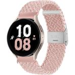Huawei Watch GT GT2 GT3 GT4 GT5 42mm/Honor Magic 2 Kordon Metal Klipsli Flexi Örgü - Benekli Pembe - Huw 20mm