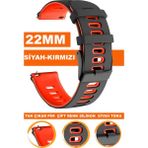 huawei watch gt gt2 gt3 gt4 gt5 pro saat uyumlu 22mm premium silikon saat kordonu kayışı a56-sk - Siyah - Kırmızı