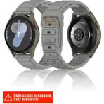 Huawei Watch Gt2 / Gt2 Pro / Gt3 / Gt3 Pro / Gt4 / Gt5 / Gt5 Pro / Gt6 / Gt6 Pro 46mm Uyumlu Silikon Kordon 22mm - Huawei Watch Gt2 / Gt2 Pro / Gt3 / Gt4 / Gt5 / Gt5 Pro 46mm - Gri
