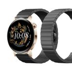 Huawei Watch Gt3 42Mm Gt2 42Mm Uyumlu Premium Solid Gövde Güvenli Kilit Paslanmaz Çelik Metal Kordon Siyah