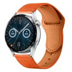 Huawei Watch Gt3 46Mm Gt2 46Mm İle Uyumlu Premium Classic Deri Görünümlü Kordon Turuncu
