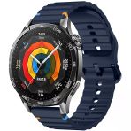 Huawei Watch Gt3 46Mm Gt3 Pro 46Mm Gt3 Se Uyumlu Dalga Desenli Tokalı Yumusaş Soft Silikon Kordon Lacivert