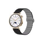 Huawei Watch Gt4 41mm Ve Gt5 41mm Uyumlu Manyetik Ayarlanabilir Süet Dokulu Mıknatıslı Saat Kordonu Siyah-Gri