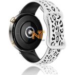 Huawei Watch Gt4 / Gt5 / Gt6 41mm Ile Uyumlu Yumuşak Silikon Spor Kordon 18mm - gt4/gt5 41mm leopar - Beyaz - Siyah